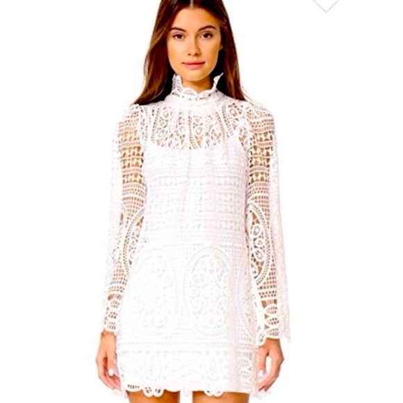 Stone Cold Fox x Free People Vaughn Sm White Allover Lace Mini Dress USA - Picture 5 of 15